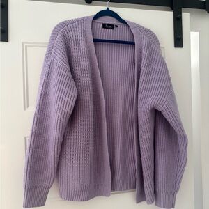 Lilac Open-Front Cardigan